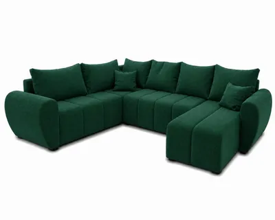 Produktbild von Ecksofa MOKA XL linke Seite mit Schlaffunktion L-Form, Sofa mit Bettkasten, Wohnzimmersofa, Couch, Bettsofa, Couchgarnitur – Grün Kronos 19