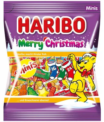 Obrázek produktu pro Haribo Merry Christmas Minis ovocné žvýkačky s vánočním motivem 250g