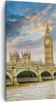 Produktbild von Bild auf Leinwand - Leinwandbild - London büro parlament gebäude - 45x80cm - Wand Bild - Wanddeko - Leinwanddruck - Bilder - Kunstdruck - Wanddekoration - Leinwand bilder - Wandkunst - PA45x80-2455