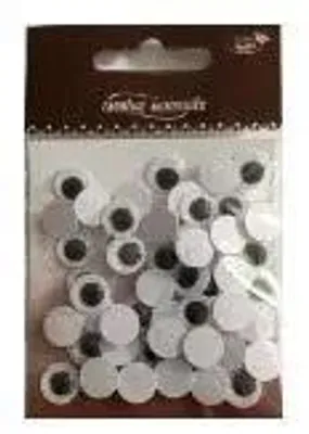 Image de Yeux ronds autocollants 1 cm, 50 pièces - Galeria Hobby