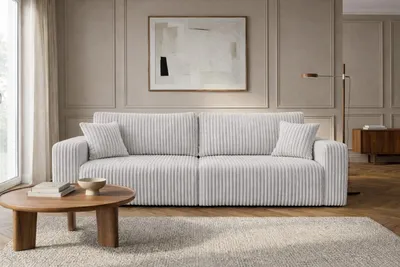 Produktbild von Kaiser Möbel Sofa mit Schlaffunktion und Bettkasten, Cordstoff Tilia, Grau, MILANO SCORNER