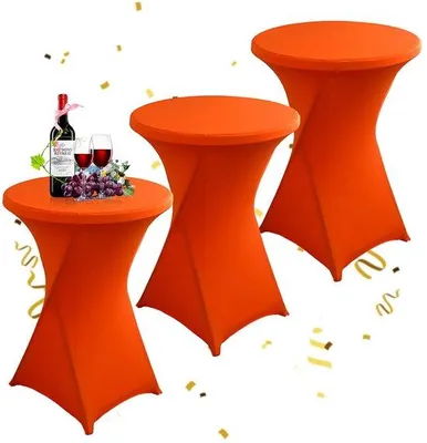 Obrázek produktu pro Sada Ibenzoa® se 3 i potahy na stojací stoly – průměr 80–85 cm, elastický materiál (90 % polyester/10 % Elastan), lze prát při 30 °C, nemačkavý, s výztuží v oblasti nohou