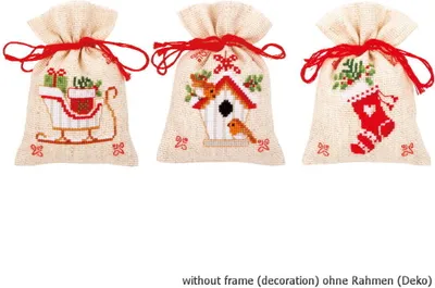 Produktbild von Vervaco Kräutertütchen "Weihnachtlich 3er Set", Zählmuster