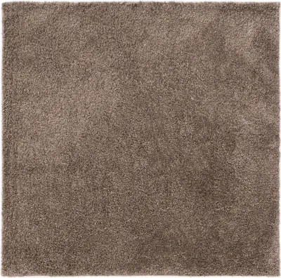 Produktbild von benuta Teppich Wohnzimmer Soho Taupe 200x200 cm Hochflorteppich Wohnzimmerteppich Quadratisch Rutschfest Flauschig Plüsch Shaggy Weich