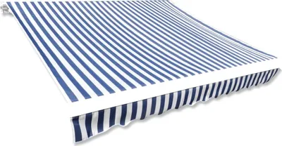 Produktbild von Markisenbespannung Canvas Blau & Weiß 5x3 m
