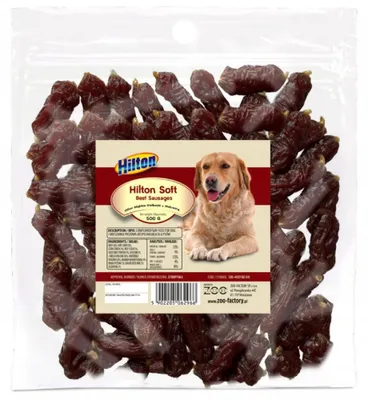 Produktbild von HILTON Hundeleckerlis, Softwürstchen mit Rindfleisch, 500g