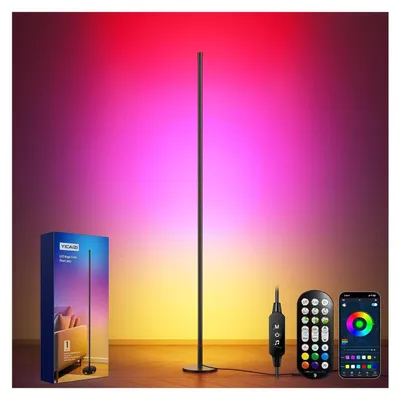 Imagen del producto de Lámpara de pie LED RGBIC YICAIZI, 160 cm, inteligente, con control remoto