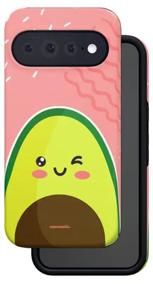 Productafbeelding van Casetastic hoesje geschikt voor Google Pixel 11 Pro XL - Dubbellaagse bescherming - Avocado Vibes - Fashion Case - Perzik Geel Donkergrijs Koraal