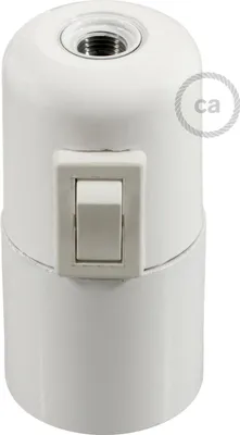 Immagine prodotto di Creative-Cables Kit portalampada E27 in bakelite con Interruttore - Bianco