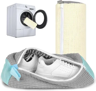 Productafbeelding van Schoenen Wassen - Waszakken Set - Schoonmaken Machine - Diepe Reiniging - 2 Stuks - Grijs