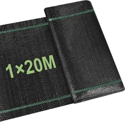 Image de Tissu anti-mauvaises herbes - Tissu de couverture pour le jardin - 70 g/m² - Respirant - Perméable à l'eau - Résistant à la déchirure - Avec repères - Pour les plates-bandes surélevées et les allées