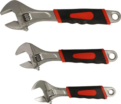 Image de BOOMET Clé à molette 3 tailles · 200mm / 250mm / 300mm clé plate réglable universelle pour un usage précis, set d'outils idéal · aussi