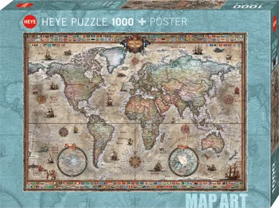 Produktbild von 298715 - Retro-Welt - Landkarten-Kunst, 1000 Teile, 70.0 x 50.0 cm