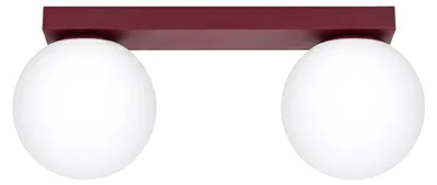 Image de Plafonnier YOLI 2 bordeaux 2xG9 8W acier/verre 14.5x12x34.5cm Sollux Lighting