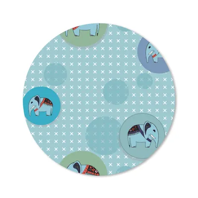 Produktbild von MuchoWow® Mauspad Mousepad Elefant - Punkte - Design 40x40 cm - Mousepads - Maus Mat - Pad - Mausunterlage - Schreibtisch Accessoires