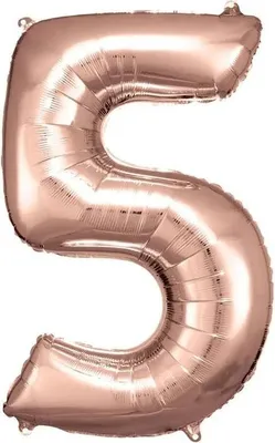 Zdjęcie produktu dla amscan duży balon foliowy cyfra 5 różowe złoto N34 58 cm x 86 cm FOLIENBALLOON
