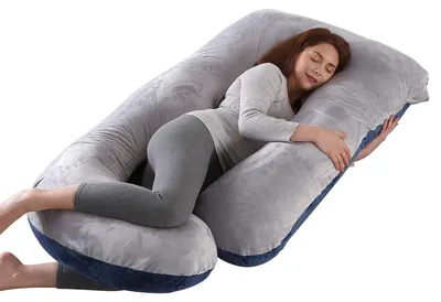 Immagine prodotto di Cuscino per gravidanza Omgoods a forma di U – Cuscino per tutto il corpo – Supporto – Copertura lavabile – Sonno confortevole – Riduce la fatica – Cuscino per dormire