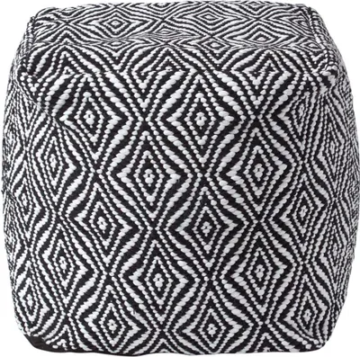 Produktbild von HOMESCAPES Sitzwürfel Trance 40x40 cm – Pouf schwarz-weiß gemustert