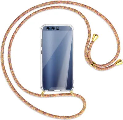 Produktbild von Handykette Backcover-Schutzhülle mit Band (Metall goldfarben) für Huawei P10 - Rainbow
