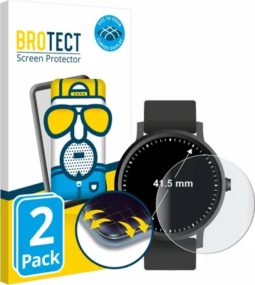 Produktbild von 2x BROTECT Fullscreen Schutzfolie für Armbanduhren (Kreisrund, ø: 41.5 mm) Displayschutz Folie Fullcover Matt Entspiegelungsfolie