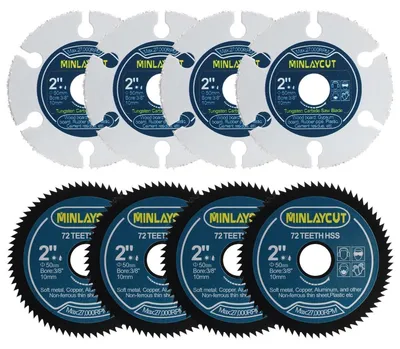Immagine prodotto di Dischi da sega circolare per rame e alluminio, 50 mm, 8 pezzi, 2 pollici, adatti per metalli non ferrosi, legno e plastica dura, foro da 10 mm