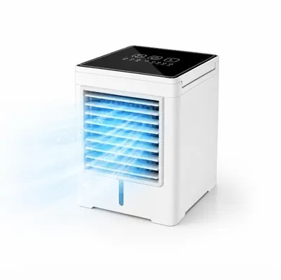 Produktbild von Tragbarer USB Luftkühler Mini Klimagerät, 470ml Wassertank, leise 45dB, 3 Stufen Verdunstungskühler für Reise, Büro & Zuhause
