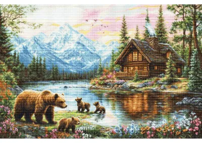 Productafbeelding van Luca-S kruisstik-borduurpakket "Avonturen van de scouts", telpatroon, 52x35 cm