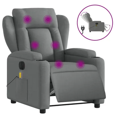 Produktbild von Massagesessel Elektrisch Dunkelgrau Stoff