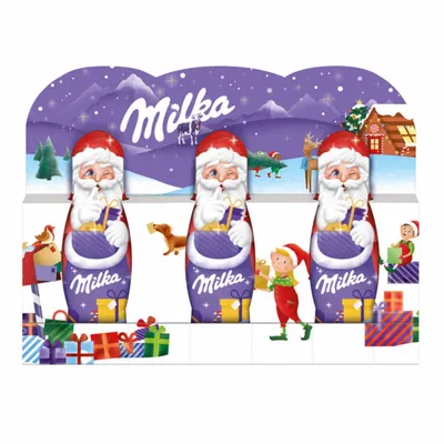 Produktbild von Milka Weihnachtsmann 3 Weihnachtsmann Hohlfiguren Alpenmilch 3 x 15g