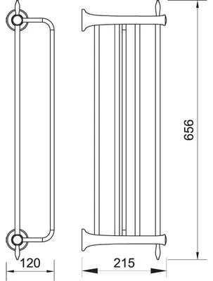 Immagine prodotto di Novaservis Ferro Antica - Mensola con porta asciugamani, lunghezza 660 mm, bronzo AAI35BR