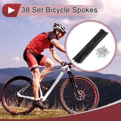 Produktbild von 38 Stück 14G Fahrradspeichen 199 mm Fahrradspeichen Kohlenstoffstahl Schwarz