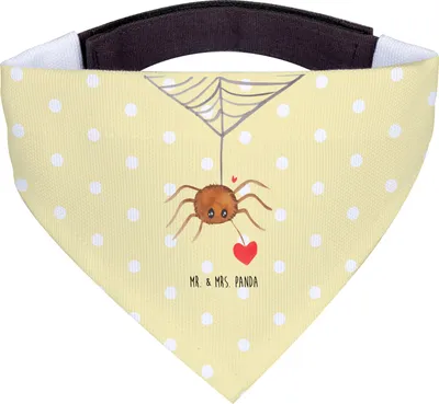 Produktbild von Mr. & Mrs. Panda Bandana Spinne Agathe Liebe - Gelb Pastell - Geschenk, Halstuch Für Hunde, Dreieckstuch, Hund, Hundehalstuch, Liebesgeschenk, Verliebt, Liebesbeweis