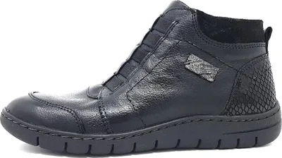 Produktbild von Reflexan Stiefelette Leder Damenschuhe Stiefeletten Reißverschluss Stiefelette Schwarz Freizeit