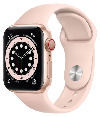 Produktbild von Apple Watch Series 6 OLED 40 mm Digital 324 x 394 Pixel Touchscreen 4G Gold WLAN GPS