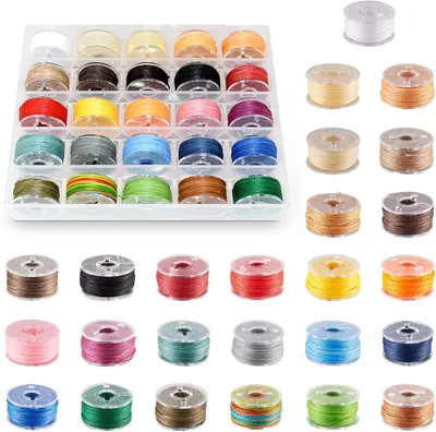 Produktbild von Wachskord 25 Rollen, Wachskatoen Schnur 10 m x 0.55 mm, Polyester Schnur für Schmuckherstellung