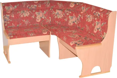 Produktbild von Truhen - Eckbank, Buche-NB/Stoff Rot 125x125cm