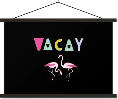 Produktbild von MuchoWow® Textilposter Sommer - Flamingo - Rosa 120x80 cm mit schwarzem Rahmen - Wanddeko