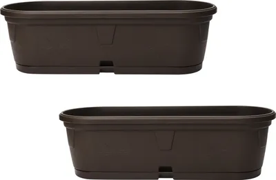 Produktbild von 2x Blumenkasten länglich 50cm dunkelbraun