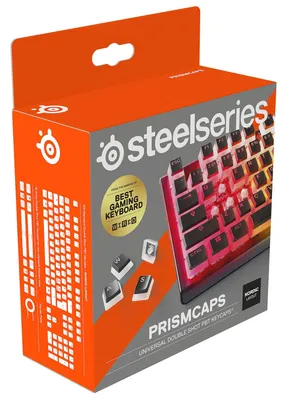 Produktbild von SteelSeries PrismCaps – Double-Shot-Tastenset mit „Pudding“-Optik – Kompatibilität mit allen gängigen mechanischen Tastaturen – MX-Stößel – Schwarz (Skandinavisches Tastaturlayout)