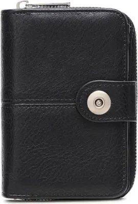 Image de INF Portefeuille femme RFID sécurisé et élégant - Porte-cartes avec porte-monnaie Le noir