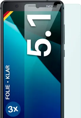 Produktbild von moex® 3x Schutzfolie kompatibel mit Nokia 5.1 - Displayschutzfolie dünn Folie, Klar