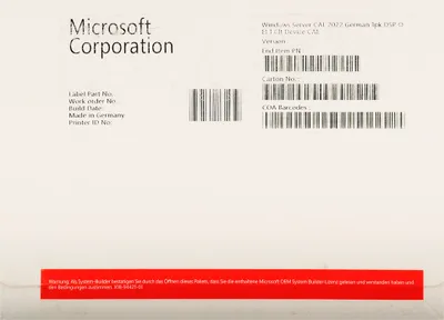 Immagine prodotto di Microsoft Windows Server 2022 - Licenza - 1 dispositivo CAL - OEM - Tedesco - "R"
