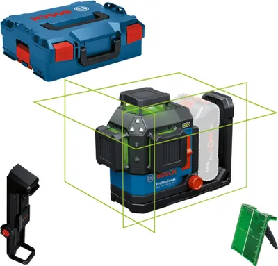 Produktbild von Bosch Akku-Kreuzlinienlaser GLL 18V-120-33 CG + DK20 + L-BOXX