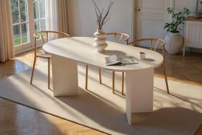 Produktbild von Skye Decor, Sablin - Wood White, Esstisch, Holzweiß, 100 % Melaminplatte, 180 x 89,5 x 75 cm