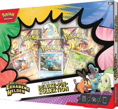 Produktbild von Pokémon Erhabene Helden Deluxe-Pin-Kollektion Erste Partner Deutsch