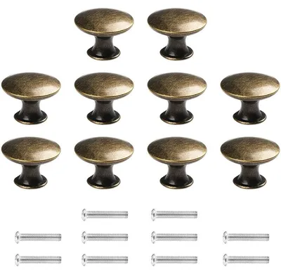 Produktbild von Set mit 10 Türknöpfen, Schubladenknöpfen, 30 mm Vintage-Bronzegriffen, Möbelknöpfen für Küchenschränke