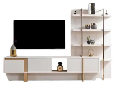 Produktbild von Wohnwand Moderner Stil Beige Farbe Geräumige Wohnwand Elegantes Design