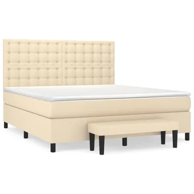 Produktbild von Boxspringbett mit Matratze Creme 160x200 cm Stoff