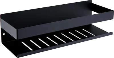 Produktbild von Duschablage ohne Bohren - matt schwarz - Wandmontage - 30 cm - Edelstahl