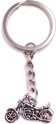 Produktbild von Onwomania Schlüsselanhänger Chopper Motorrad Biker hohes Lenkrad Silber Metall Anhänger Charm